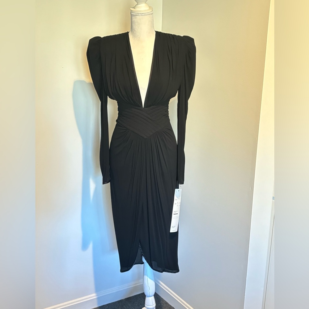 NWT RARE Vintage Wayne Clark black chiffon cocktail dress. Perfect condition.